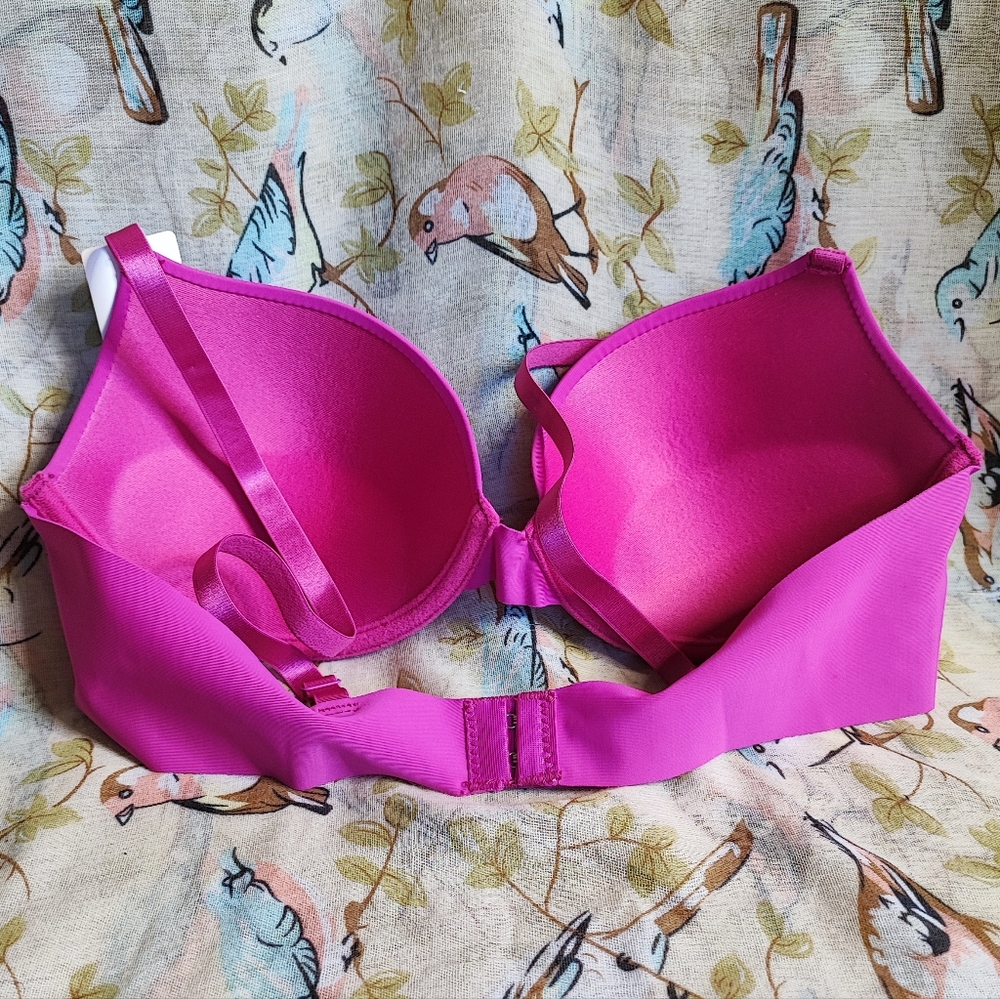 Prima Valentina Hot Pink Fuchsia Sexy Padded Bra Size 38C Brassiere NWT NEW - Picture 3 of 7